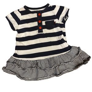 💠. **2 for $20** Carters Navy blue and white stripe dress size 6 months